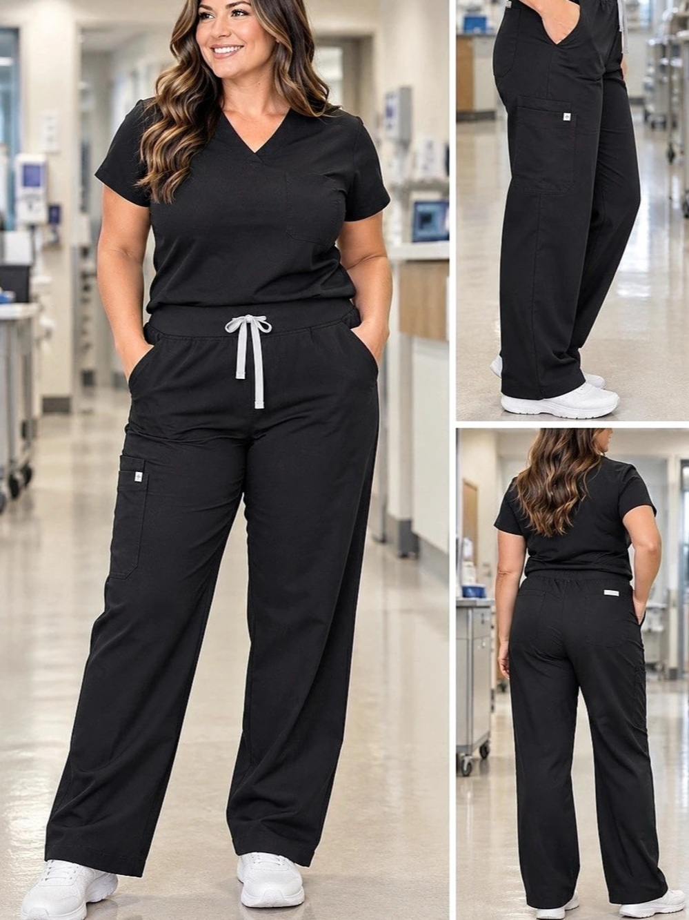 FIGS Technical Collection Scrub Pants Black XL